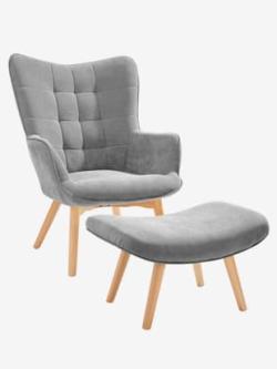 Siège+tabouret pour embellir votre intérieur, couleur gris - HELLINE