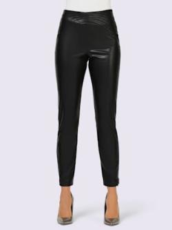 Pantalon en imitation cuir forme courte tendance, coleur noir - HELLINE