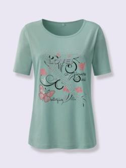 T-shirt femme imprimé tendance jeune, couleur bleu, taille 56 - helline