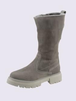 Bottes cuir velours de vache., coleur gris - HELLINE