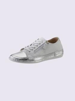Baskets cuir nappa de vache, couleur blanc, taille 37 - helline