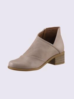 Bottine courte cuir nappa de vache, marron moyen uni, taille 40 - helline
