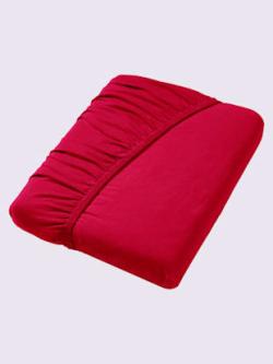 Drap-housse élasthanne : tenue infroissable, couleur rouge, taille 1 pièce 120x200 - 130x220 cm, marque wäschepur - helline