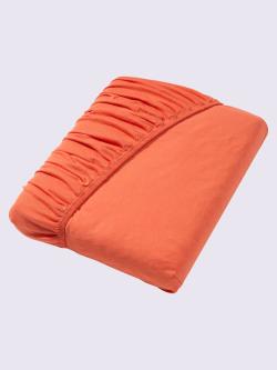 Drap-housse jersey maco à repassage superflu, coleur mandarine - HELLINE