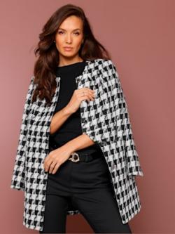 Blazer jacquard joli motif jacquard, couleur noir, taille 38, marque CREATION L PREMIUM - helline