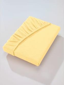 Drap-housse ni repassage ni défauts, couleur jaune vanille - HELLINE