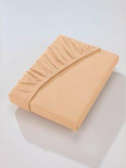 Drap-housse ni repassage ni défauts, couleur beige - HELLINE