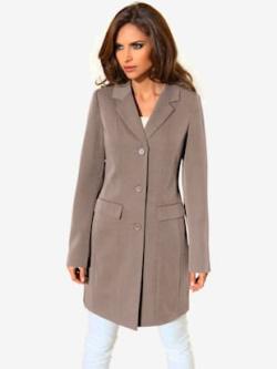 Blazer long coupe tendance, couleur marron, taille 38, marque Ashley Brooke - helline