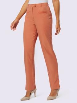 Pantalon tissé 63% lyocell (tencel), couleur orange, taille 40, marque Creation L - helline