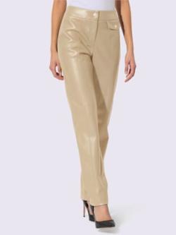 Pantalon en synthétique synthétique joliment brillant, couleur marron, taille 40, marque Creation L - helline
