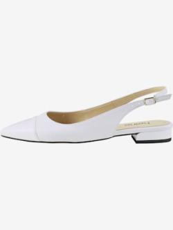 Ballerines ouvertes à l'arrière en cuir nappa de mouton, coleur blanc - HELLINE
