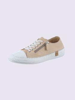 Baskets cuir nappa de vache, couleur blanc, taille 36 - helline