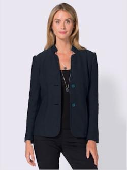 Blazer doux au col montant, coleur marine - HELLINE