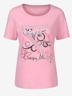 T-shirt femme imprimé tendance jeune, couleur rose, taille 40 - helline