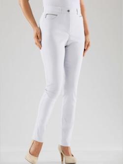 Pantalon confortable avec poches zippées, couleur blanc, taille 52, marque Stehmann Comfort line - helline