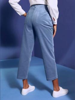Pantalon velours côtelé coton/modal ultra-doux avec modal, coleur bleu tourterelle - HELLINE