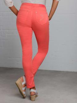 Jean 5 poches mélange coton et lyocell de qualité, couleur rouge, taille 40, marque CREATION L PREMIUM - helline
