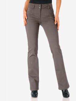 Pantalon bootcut coupe bootcut tendance, couleur marron, taille 44, marque Ashley Brooke - helline
