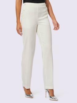 Pantalon plissé 63% lyocell (tencel), couleur couleur ivoire, taille 38, marque Creation L - helline