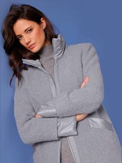 Manteau en laine 66% laine, couleur gris, taille 38, marque CREATION L PREMIUM - helline
