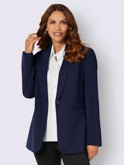 Blazer mélange de matières facile d'entretien, couleur bleu, taille 38, marque Fair Lady - helline
