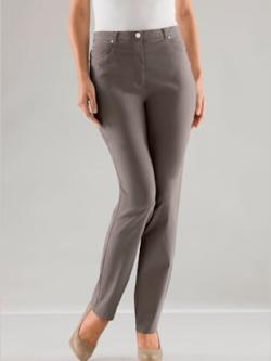 Pantalon féminin à coupe 5 poches classique, couleur marron, taille 40, marque Stehmann Comfort line - helline