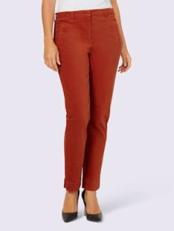 Pantalon en velours qualité douce, couleur orange, taille 46, marque Creation L - helline