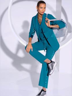 Blazer en jersey matériel de pointe innovant, couleur bleu, taille 38, marque Creation L - helline