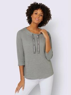 Sweatshirt avec coton, couleur gris, taille 48, marque Collection L - helline