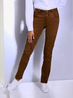 Jean mélange coton et lyocell de qualité, couleur marron, taille 46, marque CREATION L PREMIUM - helline