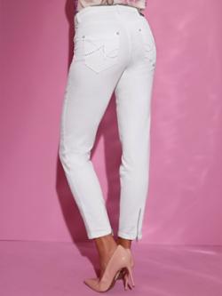 Jean 7/8 coton de qualité, couleur couleur ivoire, taille 44, marque Creation L - helline