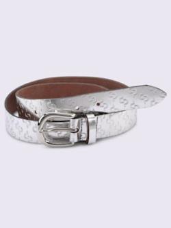 Ceinture cuir vachette, couleur couleur argent, taille 75 - helline