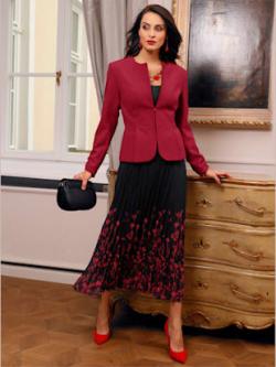 Blazer mélange de matières facile d'entretien, couleur cerise - HELLINE