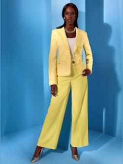 Blazer 93% coton, coleur citron chiné - HELLINE