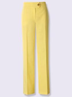 Pantalon plis repassés, effet affinant, coleur citron - HELLINE