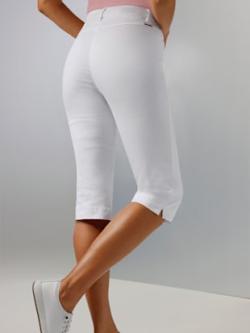 Corsaire en jean très extensible, couleur blanc, taille 40, marque Ascari - helline