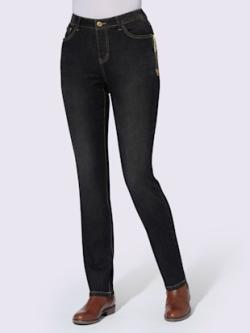 Jean avec poches originales en qualité extensible, couleur noir, taille 44, marque Collection L - helline