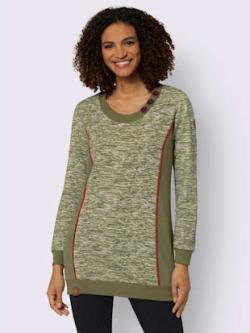 Sweatshirt qualité coton doux sur la peau, couleur vert, taille 44, marque Collection L - helline