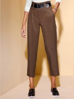 Pantalon paperbag ceinture incluse, couleur marron, taille 46, marque Creation L - helline