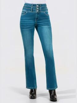 Jean 5 poches mélange de lyocell et de viscose de qualité, couleur bleu, taille 50 - helline