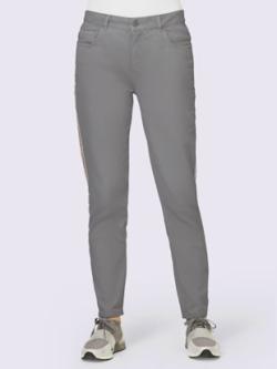 Jean inscription tendance, coleur gris pierre - HELLINE