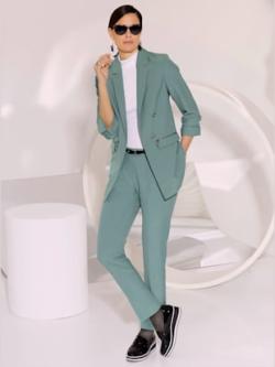 Blazer qualité viscose extensible souple, coleur jade - HELLINE