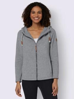 Veste polaire polaire moelleuse, coleur gris chiné - HELLINE