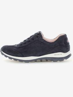 Baskets compensées lacets au style sportif, coleur bleu nuit - HELLINE