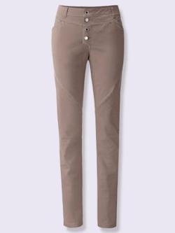 Pantalon en coton qualité coton, coleur taupe - HELLINE