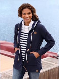 Veste polaire toucher doux, couleur bleu, taille 56, marque Collection L - helline
