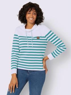 Sweatshirt 50% coton, couleur blanc, taille 40, marque Collection L - helline