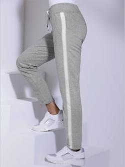 Pantalon de jogging 48% modal, coleur gris pierre chiné - HELLINE