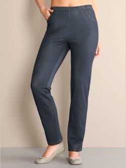 Pantalon de loisirs imitation jean, coleur bleu jean - HELLINE