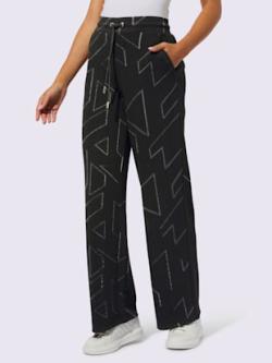 Pantalon en jersey ultra-doux avec modal, couleur noir, taille 42, marque Creation L - helline